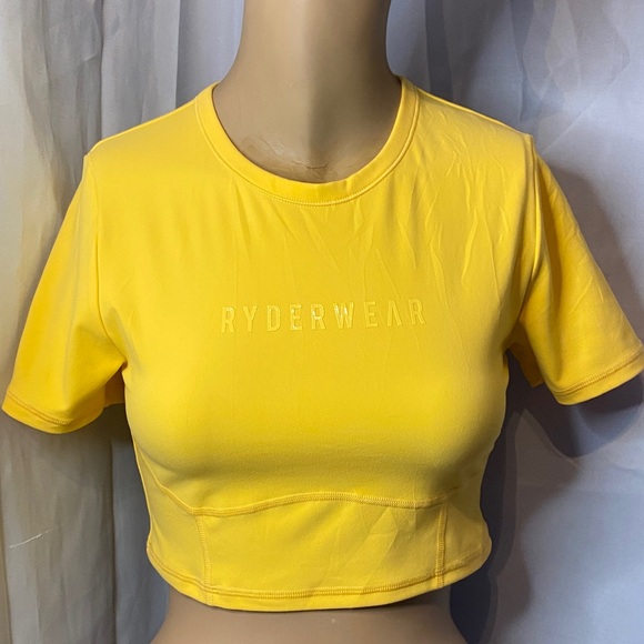 Ryderwear Sunny Yellow Short Sleeve Crop Top - Picture 1 of 5